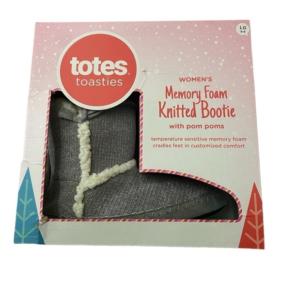 Totes Memory Foam Knitted Bootie New In Box - Picture 1 of 3